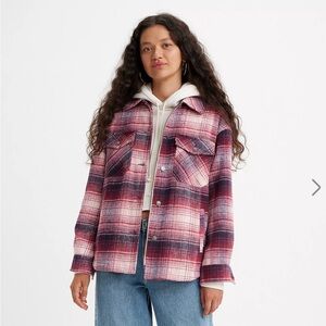 Levi's Red and Pink Plaid Utility Jacket